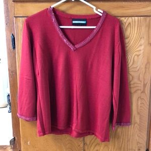 Requirements red sequined 3/4 sleeves size L